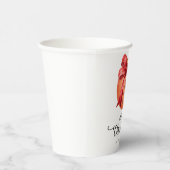 赤いリボンをテーマにしたバスケットボールクリスマス 紙コップ (右)