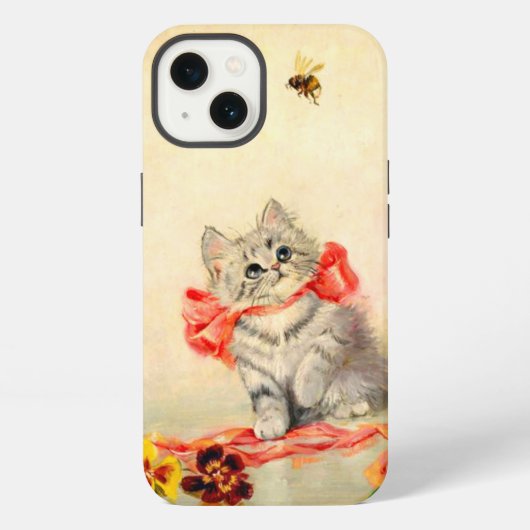 赤いリボンを付けた子猫 iPhoneケース (裏面)