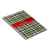 赤いリボンを持つクリスマスプレイド ノートブック (右側)