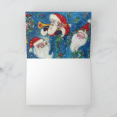 赤いリボンを持つサンタとクリスマスナイトクラウン シーズンカード (内部)