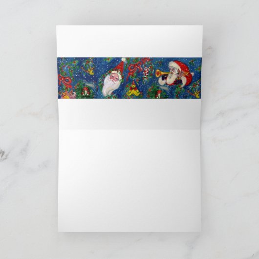 赤いリボンを持つサンタクリスマスナイトクラウン シーズンカード (内部)