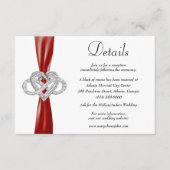 赤いリボンインフィニティ結婚ハートの詳細 エンクロージャーカード (正面)