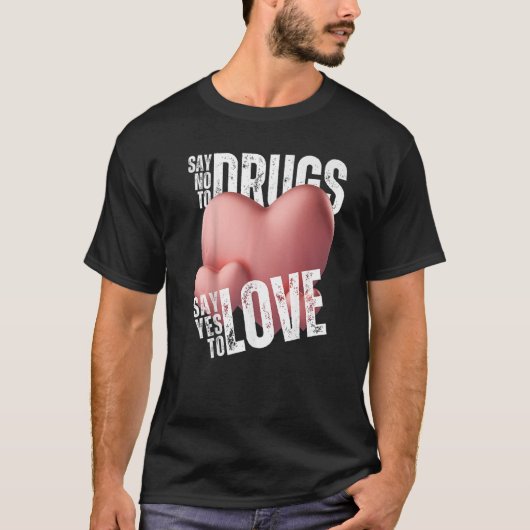 赤いリボンウィークはドラッグにノーと言うYes愛Va Tシャツ (正面)