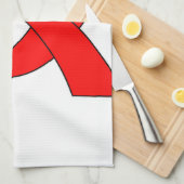 赤いリボンスケッチ キッチンタオル (四つ折り)