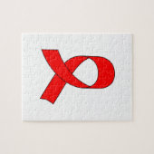 赤いリボンスケッチ ジグソーパズル (横)