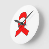 赤いリボンスケッチ ラウンド壁時計 (傾斜)