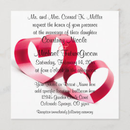 赤いリボンハート 招待状