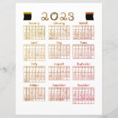 赤いリボンバラ縁ど2023年暦文字サイズ (裏面)