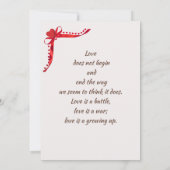 赤いリボンフォトフレームホリデーカード サンキューカード (裏面)