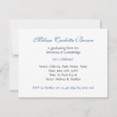 赤いリボンブルー卒業 招待状 (裏面)