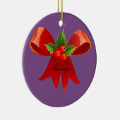 赤いリボンホリーサンダー_コーブ セラミックオーナメント (右)