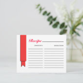 赤いリボンレシピカード ポストカード (スタンド正面)