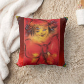 赤いリボン付きピエロ/ベネチアンマスカレードボール クッション (ブランケット)