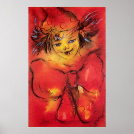 赤いリボン付きピエロ ポスター