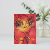 赤いリボン付きピエロ ポストカード (スタンド正面)