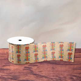 赤いリボン付きブックスタック サテンリボン