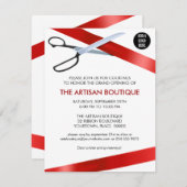 赤いリボン切断用大開口部 招待状 (正面/裏面)