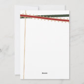 赤いリボン包まれたフラットクリスマスフォトカード シーズンカード (裏面)