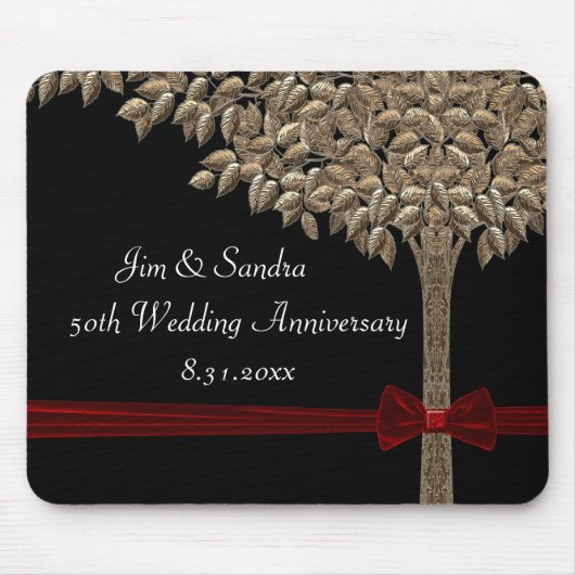 赤いリボン及び弓が付いている金木 マウスパッド (正面)