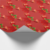 赤いリボン弓ホリーThunder_Cove Red ラッピングペーパー (角)