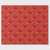 赤いリボン弓ホリーThunder_Cove Red ラッピングペーパー (フラット)