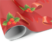 赤いリボン弓ホリーThunder_Cove Red ラッピングペーパー (ロールコーナー)