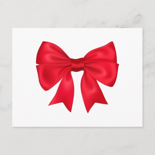 赤いリボン弓 ポストカード (正面)