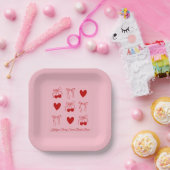 赤いリボン チェリー スイート ブライダル シャワー 紙皿 (パーティー)