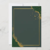 赤いリボン、緑の飾り付きのクリスマス パーティー招待状, エレガントな緑のクリスマス ホリデー パー 招待状 (裏面)