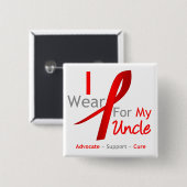 赤いリボンI衣服赤の叔父 缶バッジ (正面&裏面)