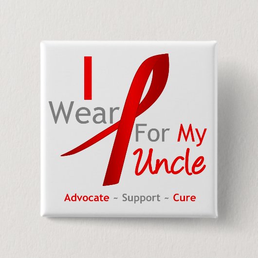 赤いリボンI衣服赤の叔父 缶バッジ (正面)