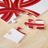 赤いリングや輪パターン ジグソーパズル (側面)