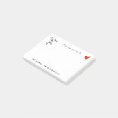 赤いリンゴおもしろいタイポグラフィ引用文先生名 ポストイット (アングル)