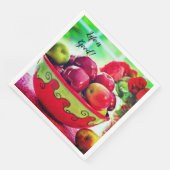 赤いリンゴとバラの生活は良いディナーナプキン (コーナー)