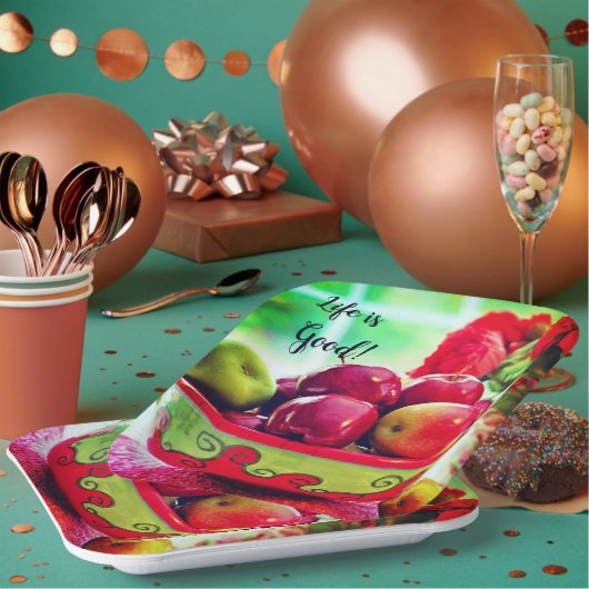 赤いリンゴとバラライフは良い紙プレート ペーパープレート (複数)