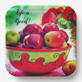 赤いリンゴとバラライフは良い紙プレート ペーパープレート (正面)