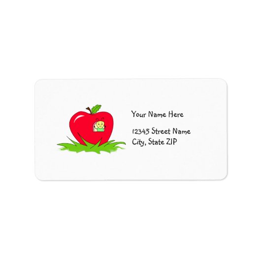 赤いリンゴに名前を付けた虫 ラベル (正面)