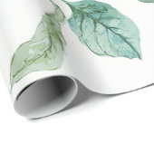 赤いリンゴのグリーンの葉のパターン 水彩の素朴なデザイン  ラッピングペーパー (ロールコーナー)