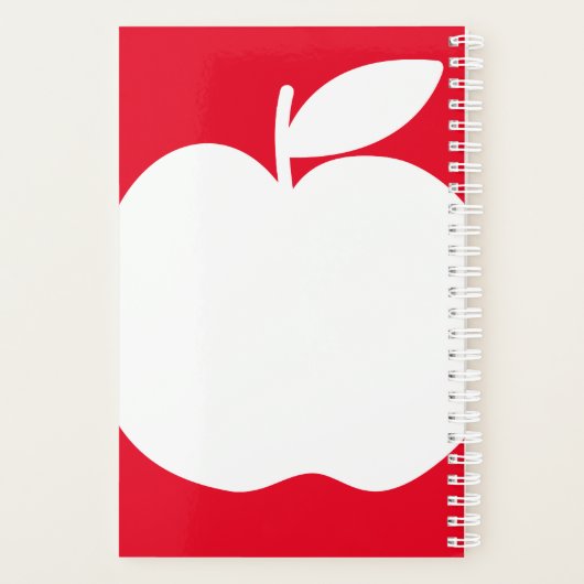 赤いリンゴのシルエットもっとも偉大幼稚園先生 プランナー手帳 (裏面)