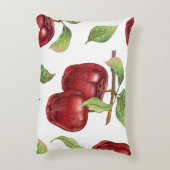 赤いリンゴのシームレスパターン。現実的なヴィンタグ アクセントクッション (裏面(縦))