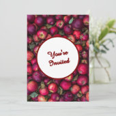 赤いリンゴのパーティー カスタマイズ可能 招待状 (スタンド正面)