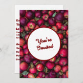 赤いリンゴのパーティー カスタマイズ可能 招待状 (正面/裏面)