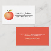 赤いリンゴのフルーツ教師プロフェッショナル 名刺 (正面/裏面)