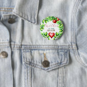 赤いリンゴのブライダルシャワー 缶バッジ (インサイチュ)