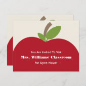 赤いリンゴの学校オープンハウス招待状 - レッドアップル 招待状 (正面/裏面)