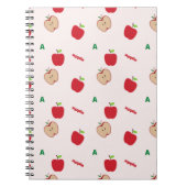 赤いリンゴの文字Aパターン | かわいい新学期 ノートブック (正面)