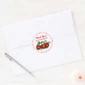 赤いリンゴの果物 | ありがとう ラウンドシール (封筒)