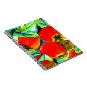 赤いリンゴの水彩画オリジナルアート ノートブック (右側)