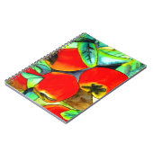 赤いリンゴの水彩画オリジナルアート ノートブック (左側)