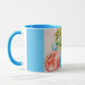 赤いリンゴの水彩美しいマグ マグカップ (左)